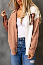 Load image into Gallery viewer, Color Block Textured Drop Shoulder Shacket
