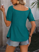 Load image into Gallery viewer, Ruched V-Neck Flounce Sleeve Blouse
