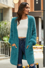 Load image into Gallery viewer, Open Front Fuzzy Cardigan with Pockets
