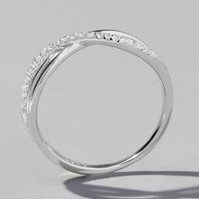 Load image into Gallery viewer, Crisscross Inlaid Zircon 925 Sterling Silver Ring
