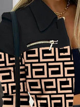 Load image into Gallery viewer, Printed Button Up Zip Detail Shacket
