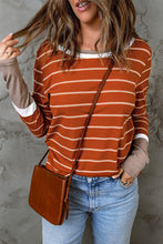 Load image into Gallery viewer, Striped Round Neck Long Sleeve T-Shirt
