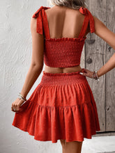 Load image into Gallery viewer, Smocked Tank and Frill Trim Skirt Set
