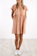 Load image into Gallery viewer, Buttoned Empire Waist Babydoll Dress
