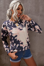 Load image into Gallery viewer, Tie-Dye Round Neck Dropped Shoulder Sweatshirt
