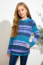 Load image into Gallery viewer, Girls Striped Cowl Neck Top with Pockets
