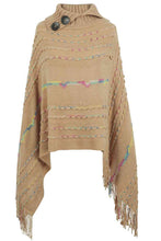 Load image into Gallery viewer, Cloak Sleeve Fringe Detail Poncho
