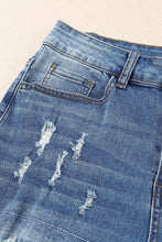 Load image into Gallery viewer, Checkered Patchwork Mid Waist Distressed Jeans
