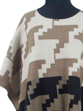 Load image into Gallery viewer, Turtleneck Pom-Pom Trim Poncho
