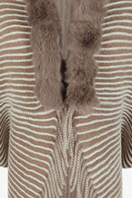 Load image into Gallery viewer, Striped Open Front Fringe Poncho
