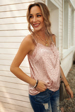 Load image into Gallery viewer, Leopard Eyelash Trim Buttoned Cami
