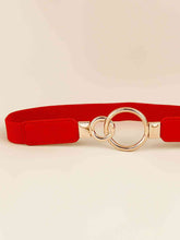 Load image into Gallery viewer, Double Ring Buckle Elastic PU Belt

