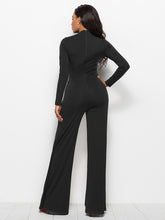 Load image into Gallery viewer, Long Sleeve Mock Neck Wide Leg Jumpsuit
