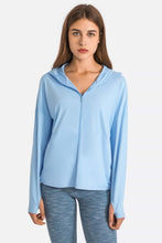 Load image into Gallery viewer, Zip Up Dropped Shoulder Hooded Sports Jacket
