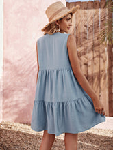 Load image into Gallery viewer, Sleeveless Notched Neck Tiered Dress
