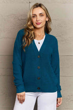 Load image into Gallery viewer, Zenana Kiss Me Tonight Full Size Button Down Cardigan in Teal
