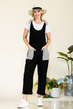 Load image into Gallery viewer, Celeste Full Size Stripe Contrast Pocket Rib Jumpsuit
