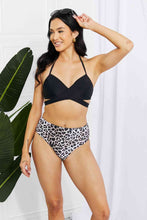 Load image into Gallery viewer, Marina West Swim Summer Splash Halter Bikini Set in Black
