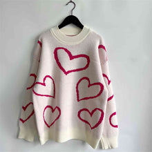 Load image into Gallery viewer, Heart Pattern Long Sleeve Sweater
