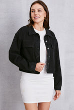 Load image into Gallery viewer, Button Up Dropped Shoulder Denim Jacket
