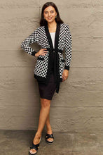 Load image into Gallery viewer, Ninexis Full Size Plaid Tie Waist Pocketed Cardigan
