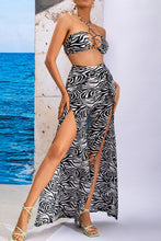 Load image into Gallery viewer, Printed Halter Neck Cropped Top and Split Pants Set
