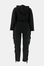 Load image into Gallery viewer, Plus Size Fringe Detail Hoodie and Sweatpants Set
