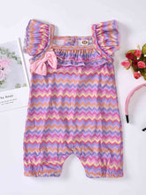 Load image into Gallery viewer, Baby Girl Printed Bow Detail Square Neck Romper
