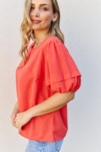 Load image into Gallery viewer, Petal Dew Sweet Innocence Full Size Puff Short Sleeve Top In Tomato
