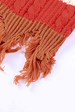 Load image into Gallery viewer, Color Block Frayed Hem Open Front Cardigan
