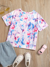 Load image into Gallery viewer, Graphic Tie-Dye Round Neck Short Sleeve Tee
