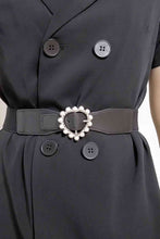 Load image into Gallery viewer, Pearl Heart Buckle Elastic Belt

