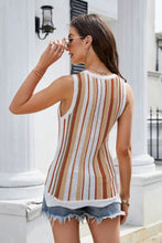 Load image into Gallery viewer, Striped Scalloped Hem Knit Tank
