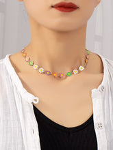 Load image into Gallery viewer, Multi color flower choker necklace
