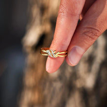 Load image into Gallery viewer, 925 Sterling Silver Inlaid Zircon Wrapped Knot Ring
