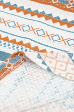 Load image into Gallery viewer, Geometric Print V-Neck Curved Hem Top
