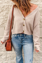 Load image into Gallery viewer, Button Down V-Neck Cropped Cardigan
