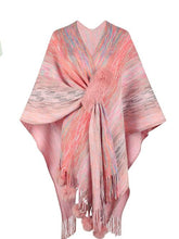 Load image into Gallery viewer, Heathered Fringe Hem Poncho
