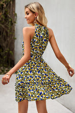 Load image into Gallery viewer, Floral Belted Frill Trim Mini Dress

