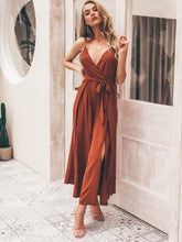 Load image into Gallery viewer, Spaghetti Strap Tie-Waist Split Jumpsuit
