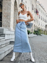 Load image into Gallery viewer, Raw Hem Denim Skirt
