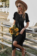 Load image into Gallery viewer, Short Flounce Sleeve Tiered Midi Dress
