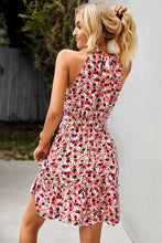 Load image into Gallery viewer, Floral Belted Frill Trim Mini Dress
