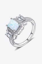 Load image into Gallery viewer, 925 Sterling Silver Square Opal Ring
