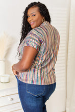Load image into Gallery viewer, Double Take Multicolored Stripe Notched Neck Top
