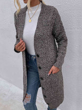 Load image into Gallery viewer, Button Down Longline Cardigan with Pockets
