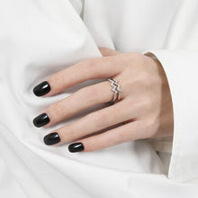 Load image into Gallery viewer, Wave Shape Inlaid Zircon Open Ring
