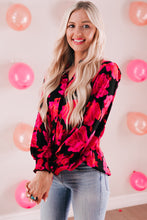 Load image into Gallery viewer, Floral Button Front Lantern Sleeve Shirt
