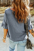 Load image into Gallery viewer, Button Front Flounce Sleeve Tee

