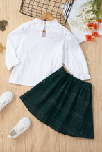 Load image into Gallery viewer, Girls Ruffle Collar Blouse and Skirt Set
